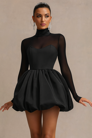 Women's Long Sleeve A-Line Mini Dress