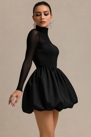 Women's Long Sleeve A-Line Mini Dress