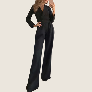 Women's Long-Sleeve Blazer Jumpsuit