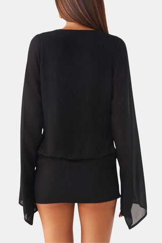 Women's Long Sleeve Cocktail Mini Dress