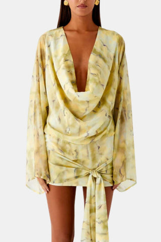 Women's Long Sleeve Cocktail Mini Dress