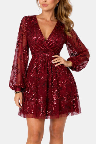 Women's Long Sleeve Fit & Flare Mini Dress