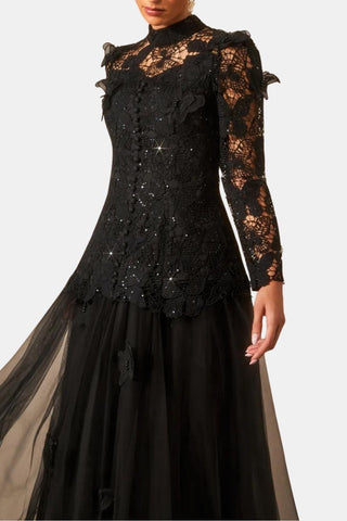 Women's Long Sleeve Lace Maxi Dress