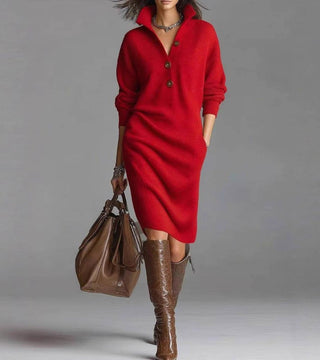 Women's Long Sleeve Midi Sweater Dress