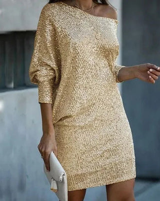 Women's Long Sleeve Off-Shoulder Mini Dress