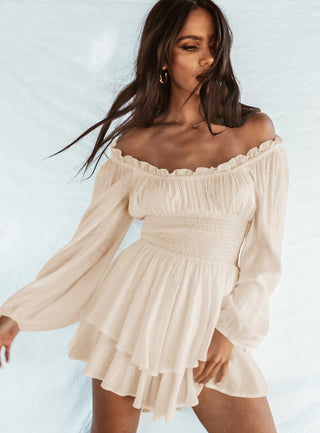 Women's Long Sleeve Off-Shoulder Mini Dress