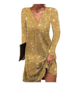 Women's Long Sleeve Sequin Mini Dress