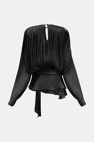 Women's Long Sleeve Tie Neck Mini Dress