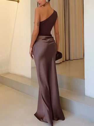 Women's One Shoulder Bodycon Maxi Dress