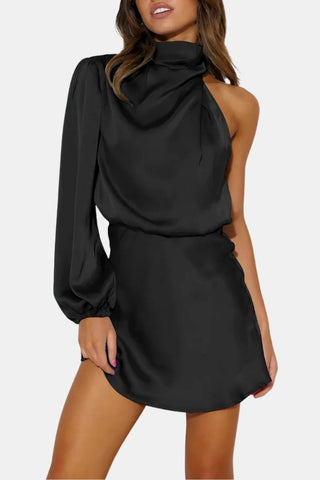 Women's One Shoulder Cocktail Mini Dress