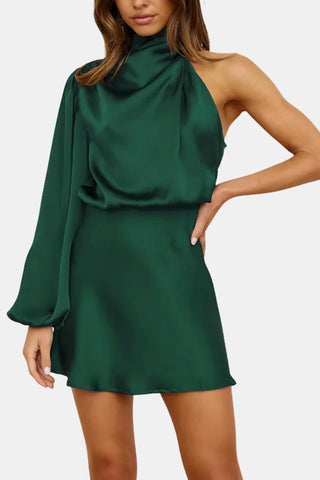 Women's One Shoulder Cocktail Mini Dress
