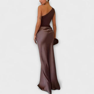 Women's One-Shoulder Evening Maxi Dress