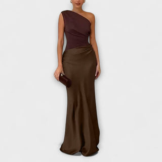 Women's One-Shoulder Evening Maxi Dress