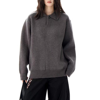 Women's Polo Ribbed Knit Sweater