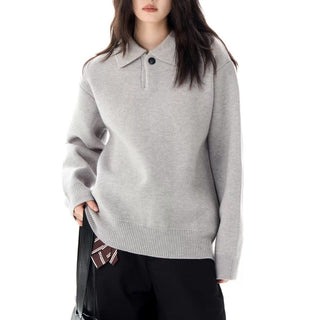 Women's Polo Ribbed Knit Sweater