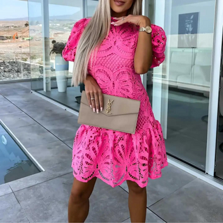 Women's Puff Sleeve A-Line Mini Dress