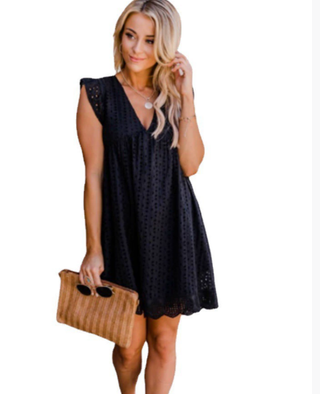 Women's Ruffle Sleeve A-Line Mini Dress