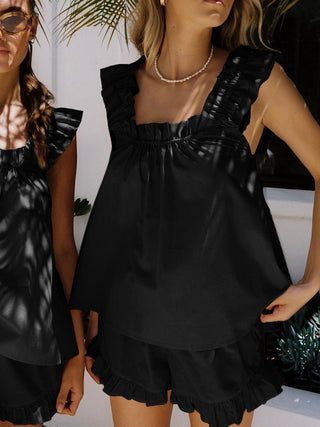 Women's Ruffle Trim Two-Piece Set
