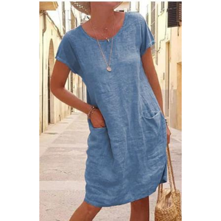 Women's Scoop Neck Casual Midi Dress