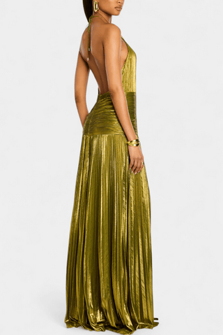 Women's Slit Halter Maxi Dress