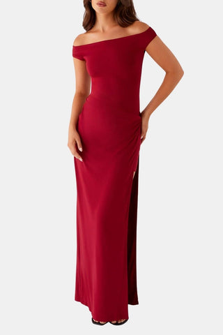 Women's Slit Off-Shoulder Maxi Dress