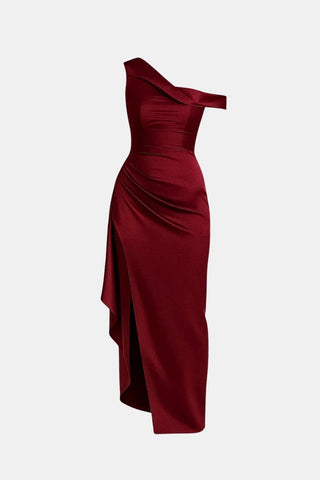 Women's Slit Off-the-Shoulder Maxi Dress