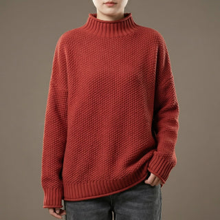 Women's Textured Mock Neck Sweater