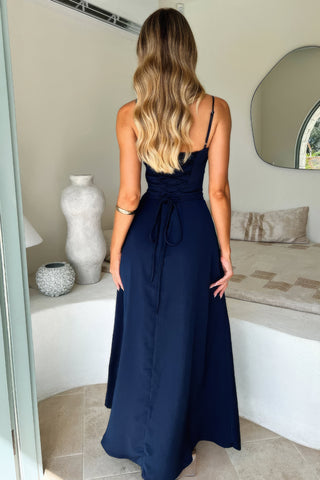 Women's Tie-Front A-Line Maxi Dress