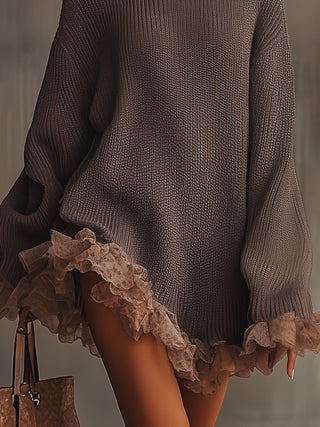Women's Turtleneck Mini Sweater Dress