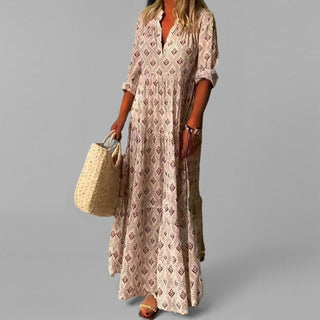 Women's V-Neck A-Line Maxi Dress