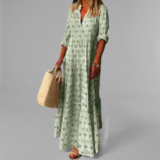 Women's V-Neck A-Line Maxi Dress