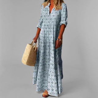 Women's V-Neck A-Line Maxi Dress