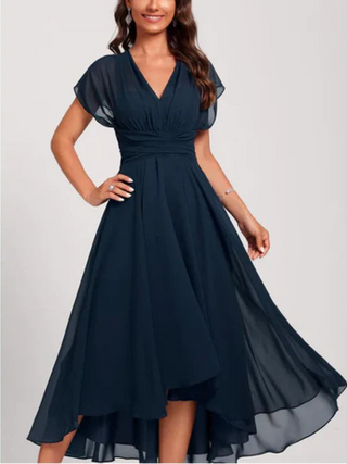 Women's V-Neck A-Line Midi Dress