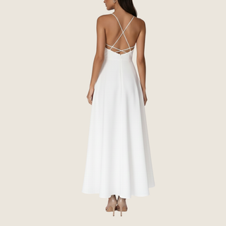 Women's V-Neck A-Line Midi Dress