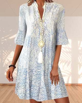 Women's V-Neck A-Line Mini Dress