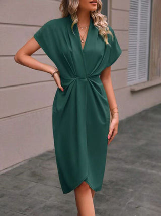 Women's V-Neck Wrap Midi Dress