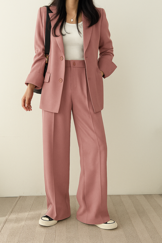 Women's Wide Leg Pant Suit Set