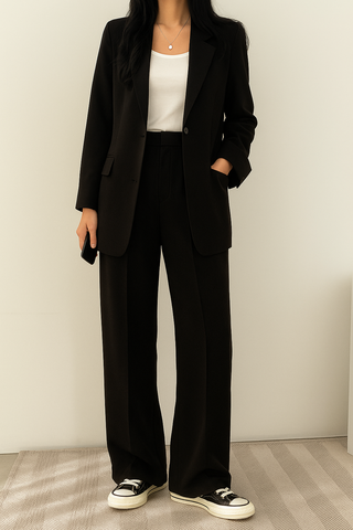 Women's Wide Leg Pant Suit Set