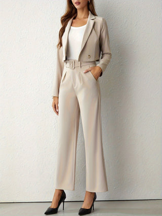 Women's Wide Leg Pant Suit Set