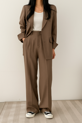 Women's Wide Leg Pant Suit Set