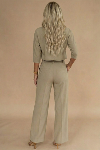 Women's Wide Leg Two-Piece Pant Set