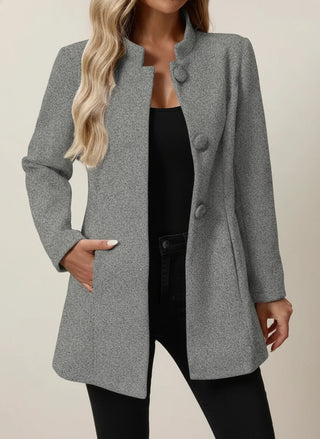 Women's Mandarin Collar A-Line Jacket