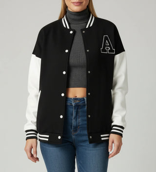 Women's Applique Letter Varsity Jacket