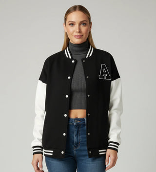 Women's Applique Letter Varsity Jacket