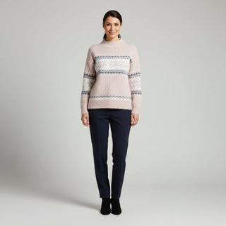 Women's Fair Isle Pattern Mock Neck Pullover Sweater