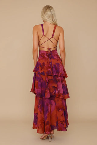 Women's Floral V-Neck Maxi Dress