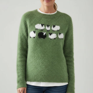 Women's Graphic Black Sheep Pullover Sweater