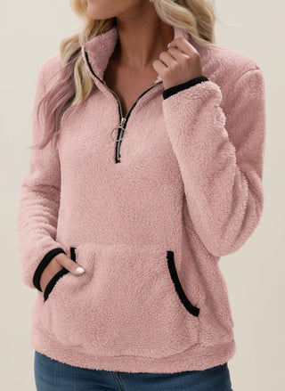 Women's Half-Zip Teddy Pullover Sweater