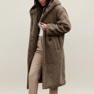 Women's Long Hooded Teddy Winter Coat
