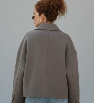 Women's Double-Breasted Cropped Pea Coat